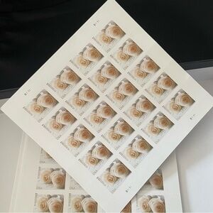 200 lifetime white roses unused wedding stamps